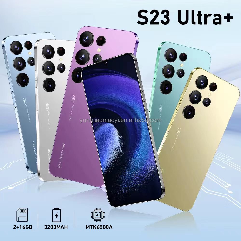 YANYI High Quality S23 ultra+ 3G network 6.53inch smartphone 2+16GB 5+5MP Face Recognition Unlocked Mobilephone